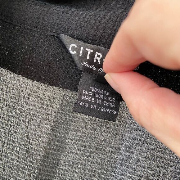 NWT Citron Santa Monica Silk Textured Top size 0X - Picture 4 of 9